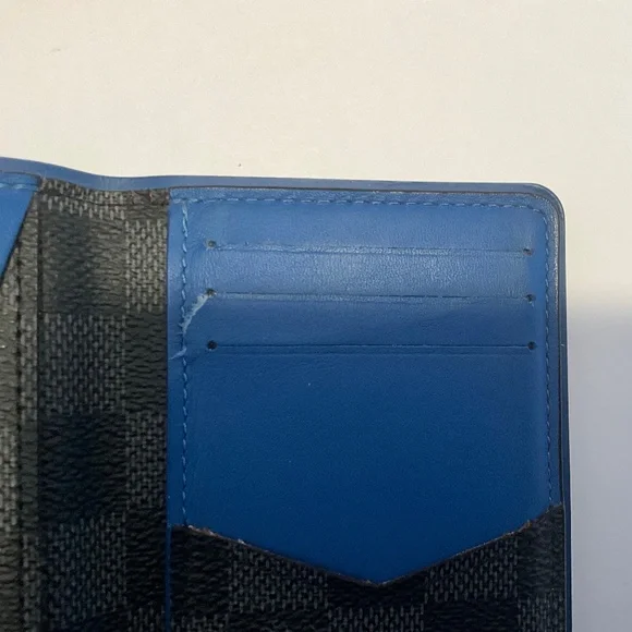 Louis Vuitton N64432 - Damier Graphite Canvas Pocket Organizer Neon Blue (Rare) - Picture 5 of 8